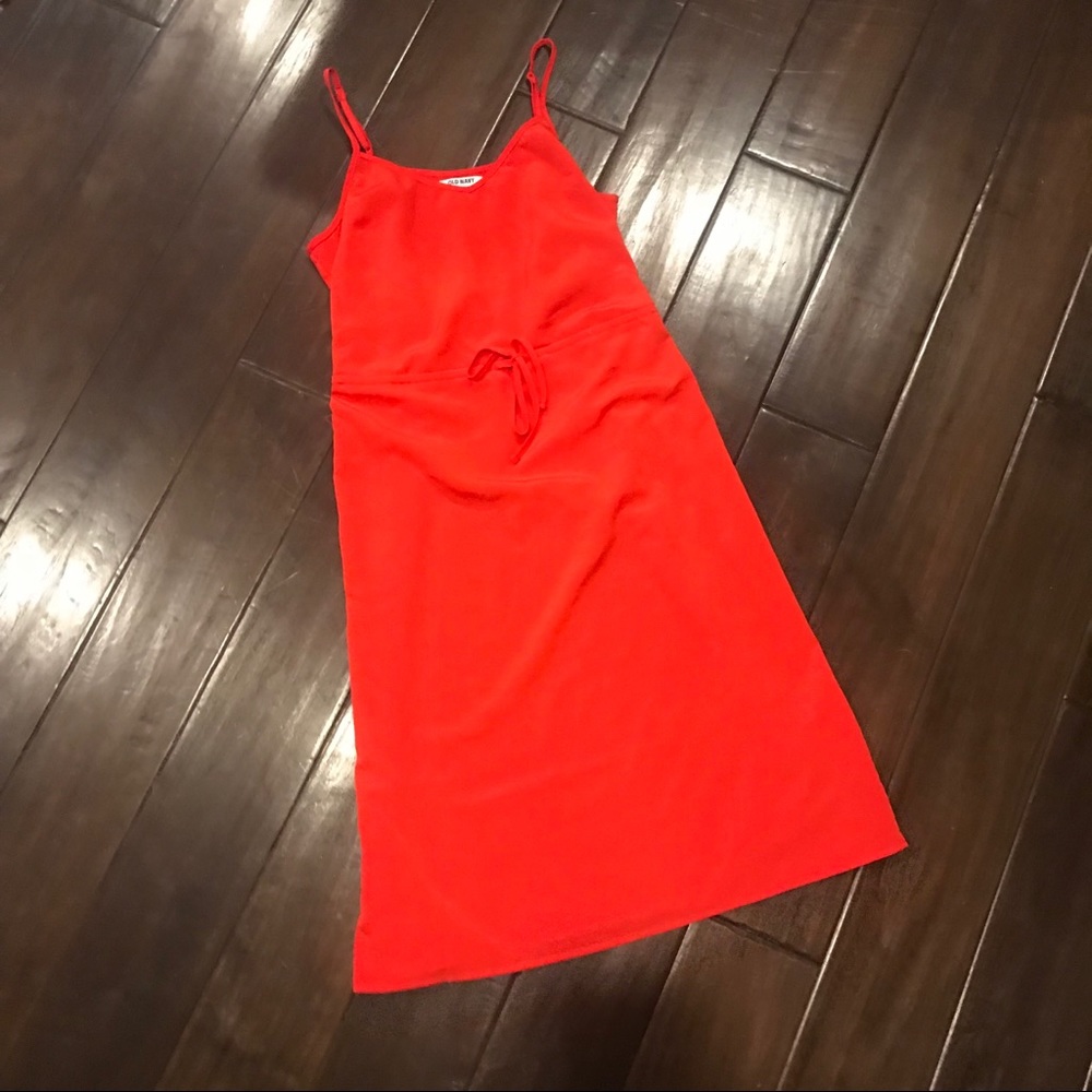 Red Orange Midi Dress